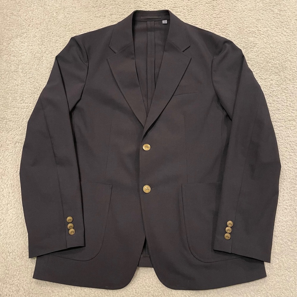 JW Anderson x Uniqlo Airsense Blazer Mens Medium Dark Navy Gold Buttons 477704